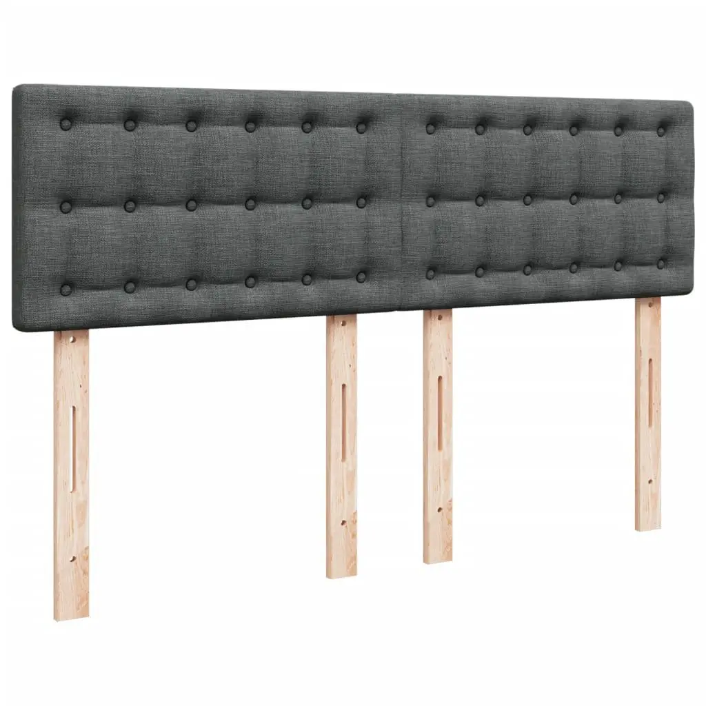 Double Box Spring Bed Black Fabric Double Pocket Mattress