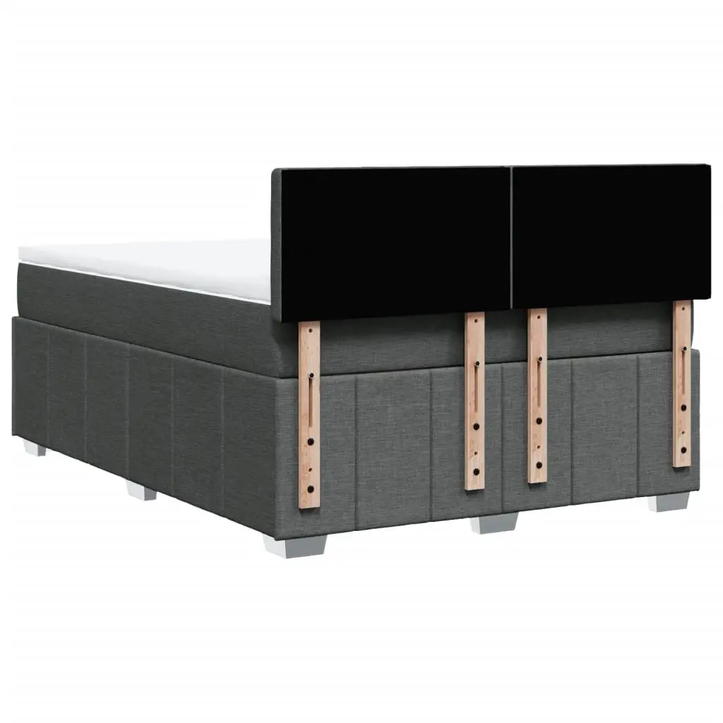 Double Box Spring Bed Black Fabric Double Pocket Mattress