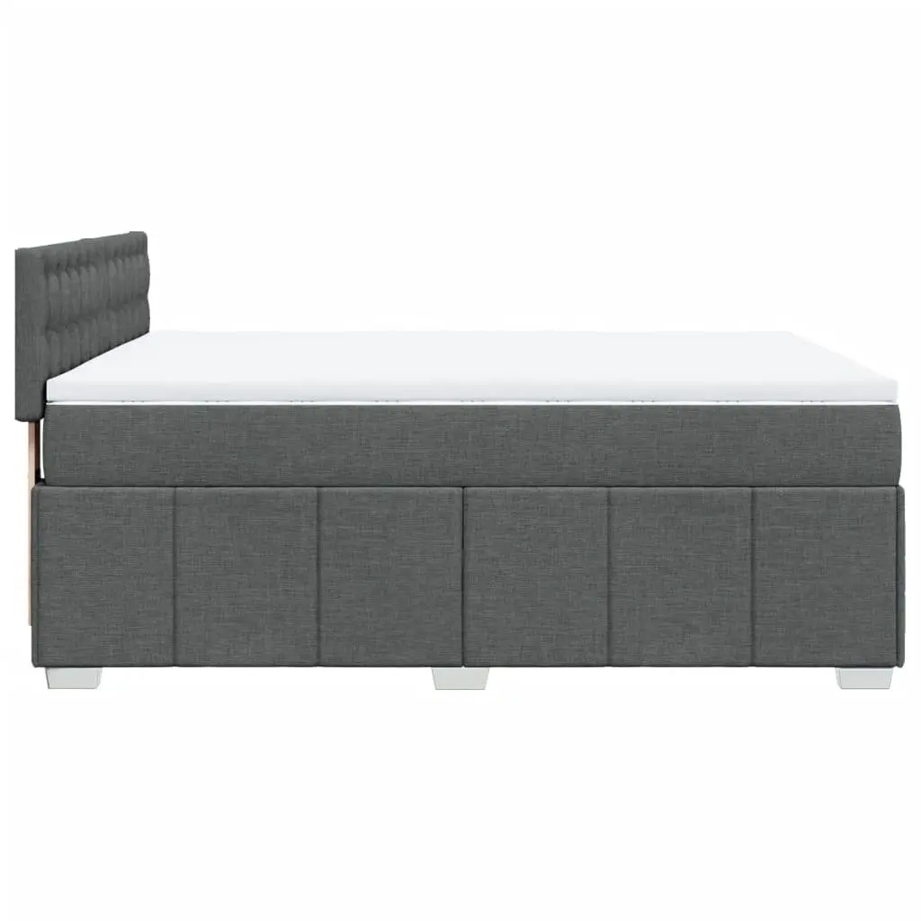 Double Box Spring Bed Black Fabric Double Pocket Mattress