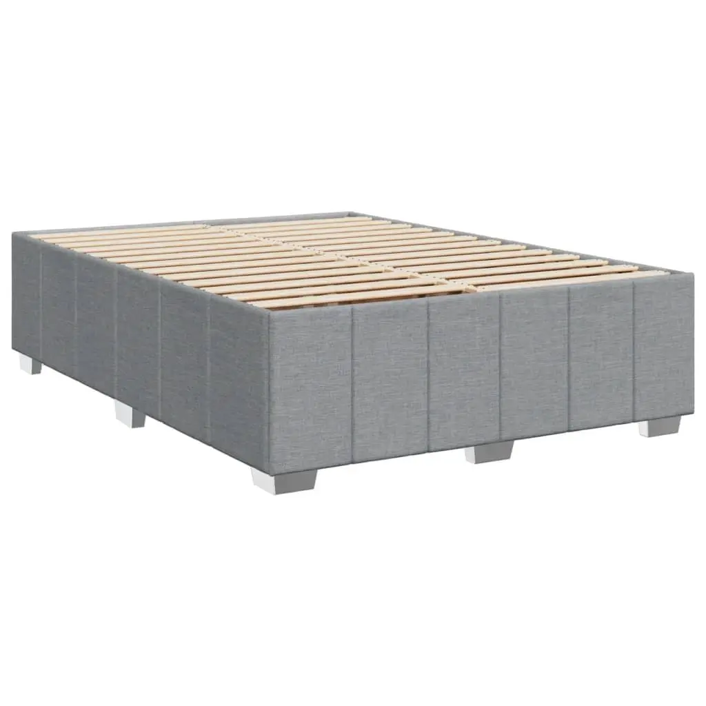 Queen Box Spring Bed Dark Grey Polyester Fabric Pocket Spring Mattress