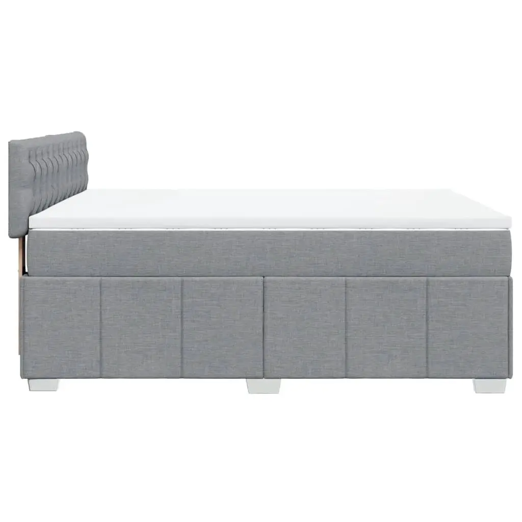 Queen Box Spring Bed Dark Grey Polyester Fabric Pocket Spring Mattress
