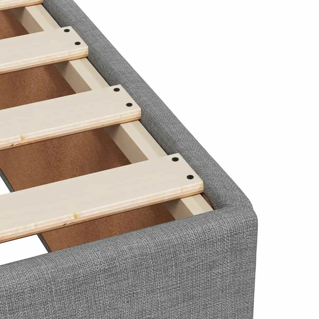 Queen Box Spring Bed Grey Fabric Pocket Spring Mattress
