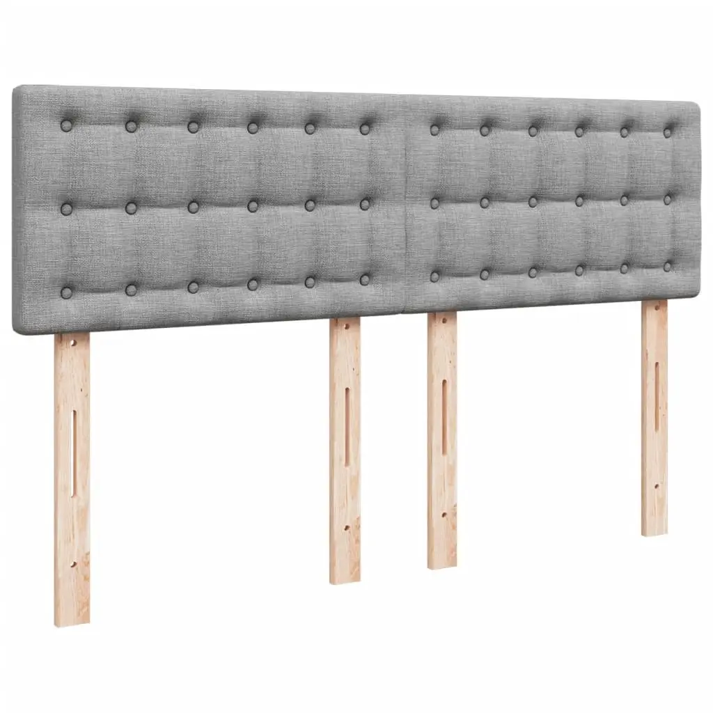Queen Box Spring Bed Grey Fabric Pocket Spring Mattress