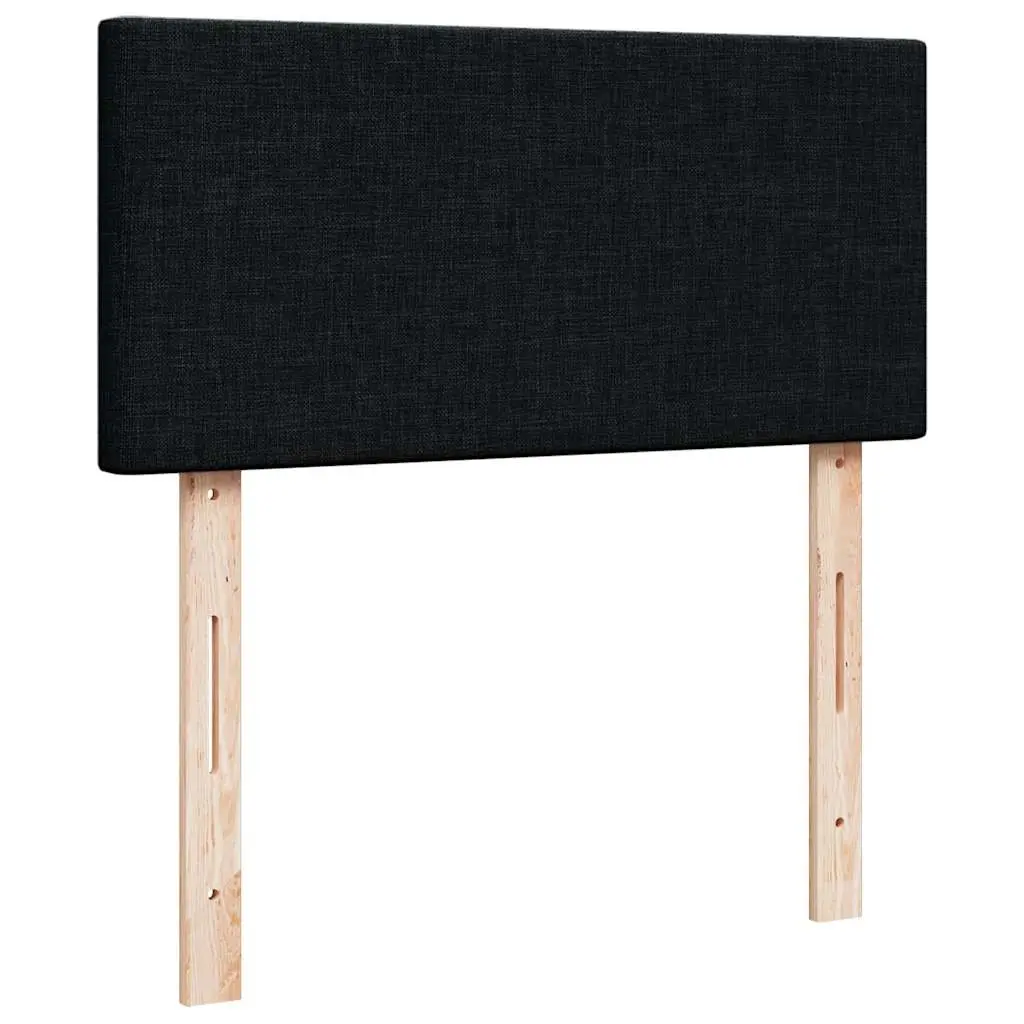 Box Spring Bed King Single Black Fabric Frame Pocket Spring Mattress
