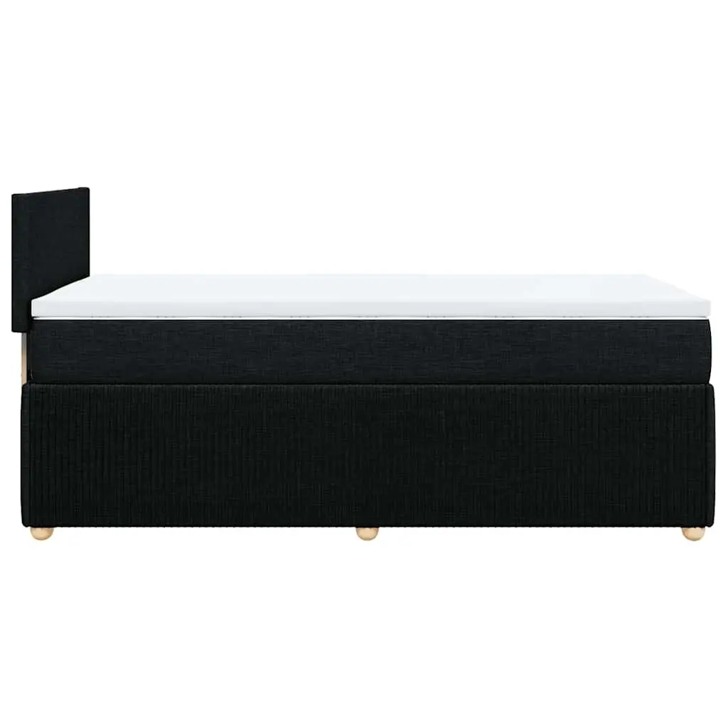 Box Spring Bed King Single Black Fabric Frame Pocket Spring Mattress
