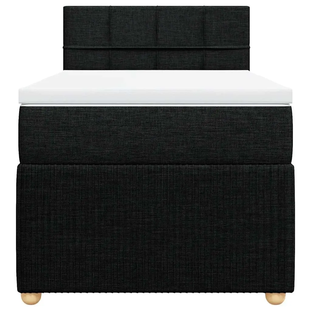 King Single Box Spring Bed Black Fabric Pocket Spring Mattress