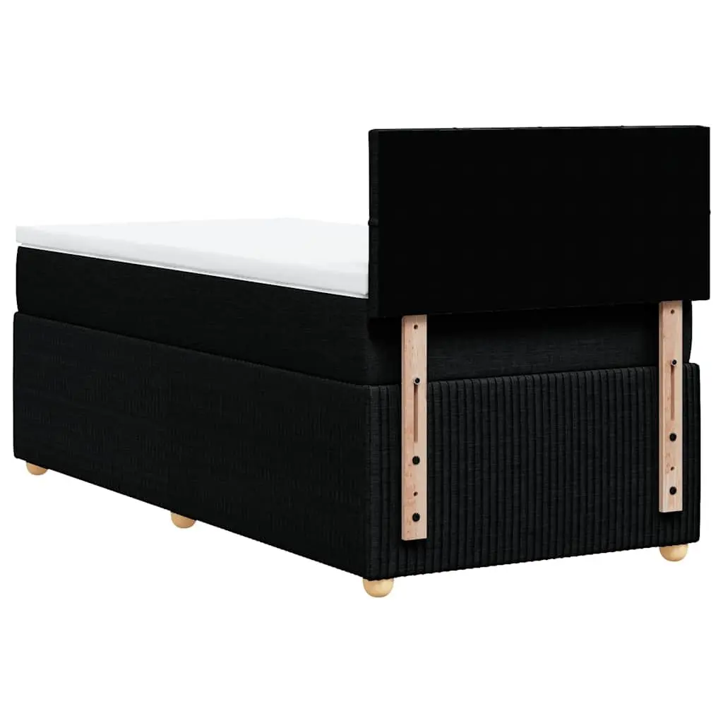 King Single Box Spring Bed Black Fabric Pocket Spring Mattress