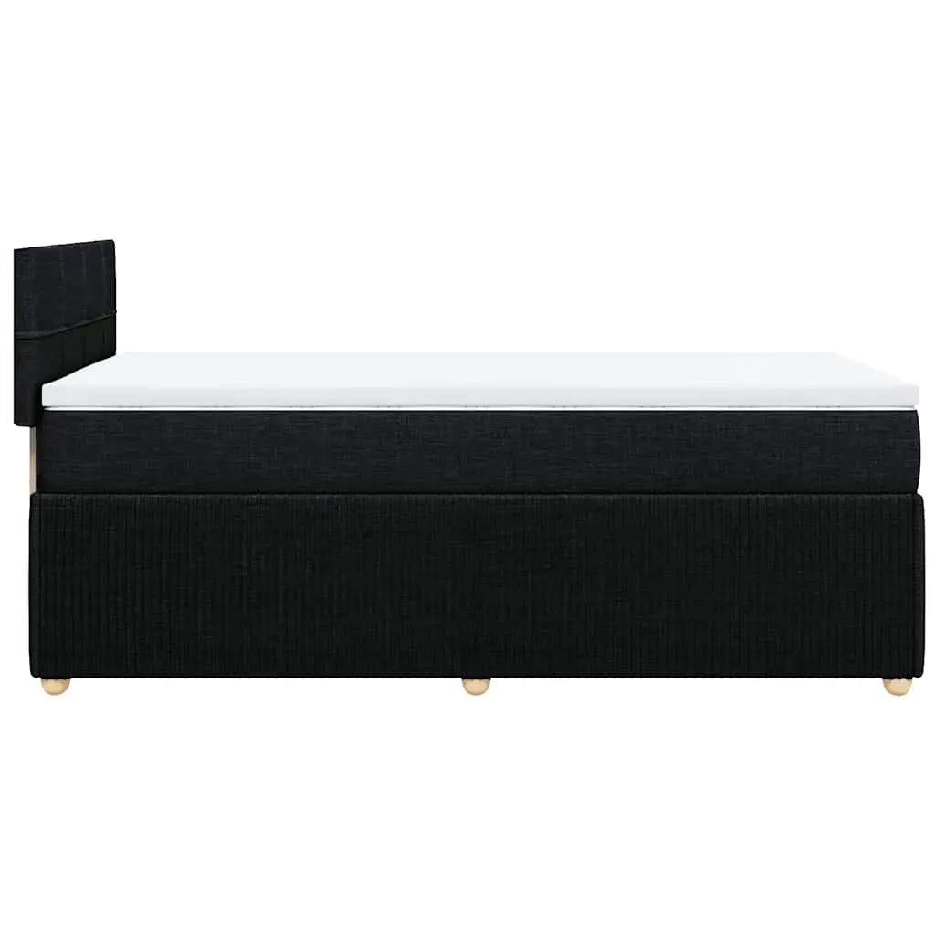 King Single Box Spring Bed Black Fabric Pocket Spring Mattress