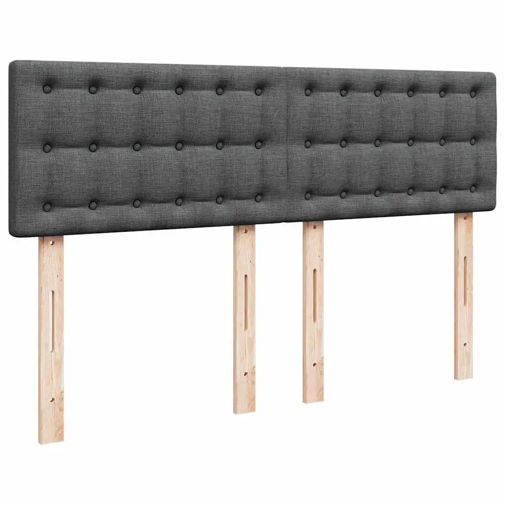 Queen Box Spring Bed Dark Grey Fabric Pocket Spring Mattress