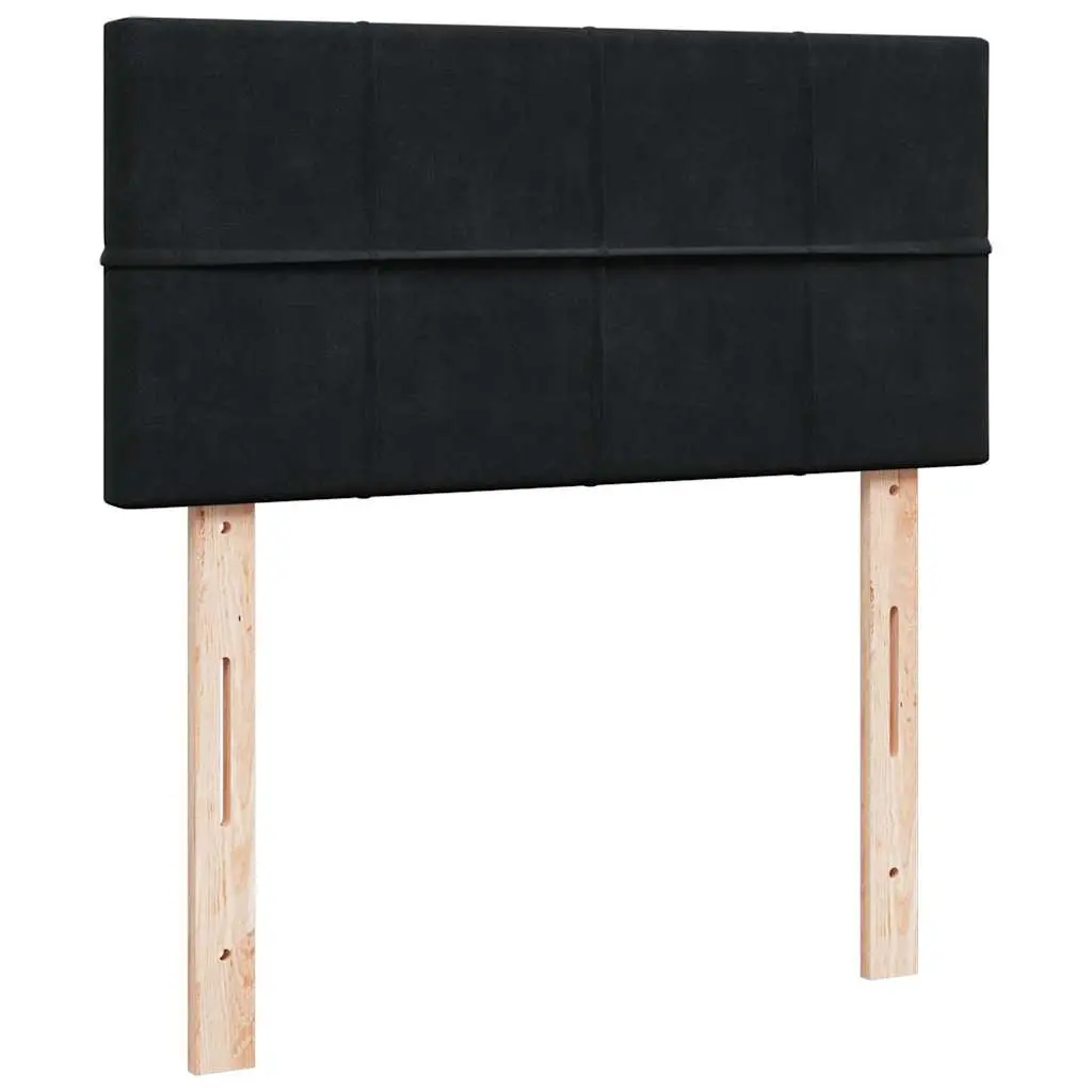 King Single Box Spring Bed Black Velvet Frame Pocket Mattress