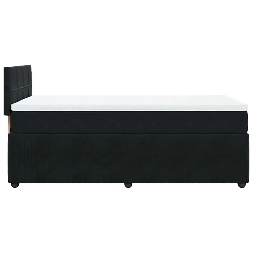 King Single Box Spring Bed Black Velvet Frame Pocket Mattress