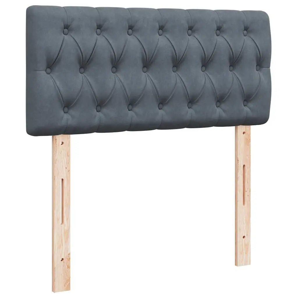 King Single Box Spring Bed Dark Grey Velvet Pocket Spring Mattress