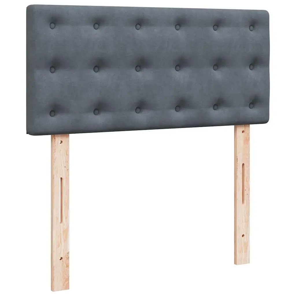 Box Spring Bed Grey Velvet King Single with Pocket Spring Mattress