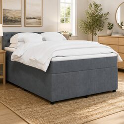 Elegant Queen Box Spring Bed with Pocket Mattress