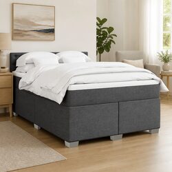 Double Box Spring Bed with Pocket Mattress and LED Lights