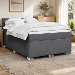 Queen Box Spring Bed with Pocket Mattress and LED Lights