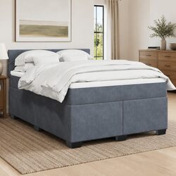 Queen Box Spring Bed with Pocket Mattress and LED Lights