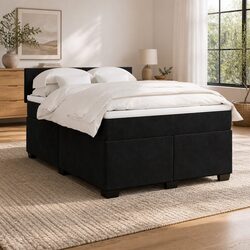 Comfortable Queen Box Spring Bed with LED Lights