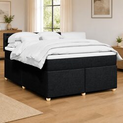 Queen Box Spring Bed with Pocket Mattress and LED Lights