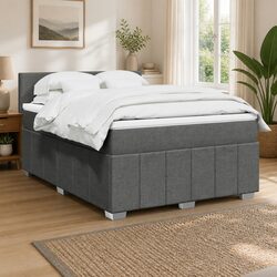 Double Box Spring Bed with Pocket Mattress and LED Lights