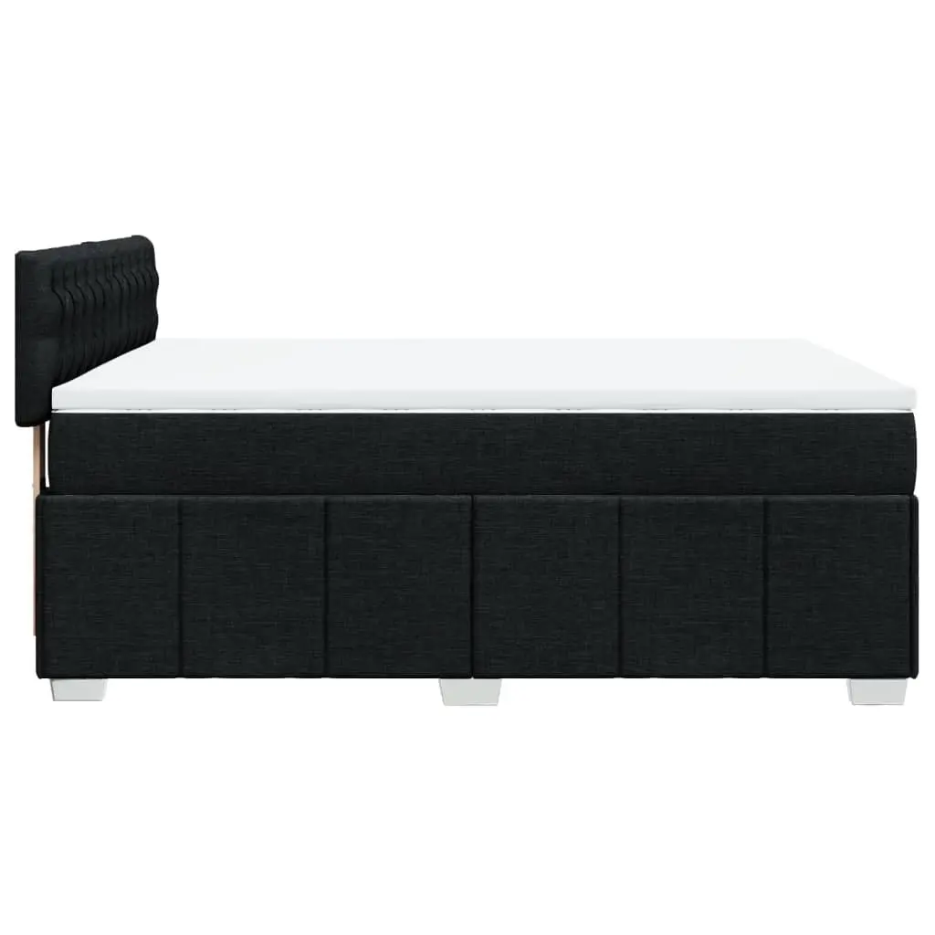 Box Spring Bed Black Fabric Pocket Spring Mattress with LED Lights