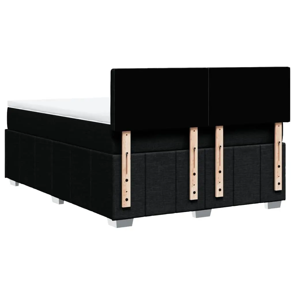 Box Spring Bed Black Fabric Pocket Spring Mattress with LED Lights