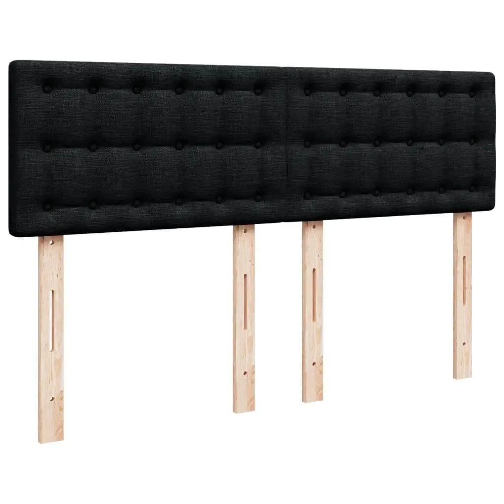 Box Spring Bed Black Fabric Pocket Spring Mattress with LED Lights