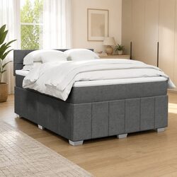 Queen Box Spring Bed with Pocket Spring Mattress and LED Lights