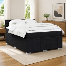 Queen Box Spring Bed with Pocket Spring Mattress and LED Light