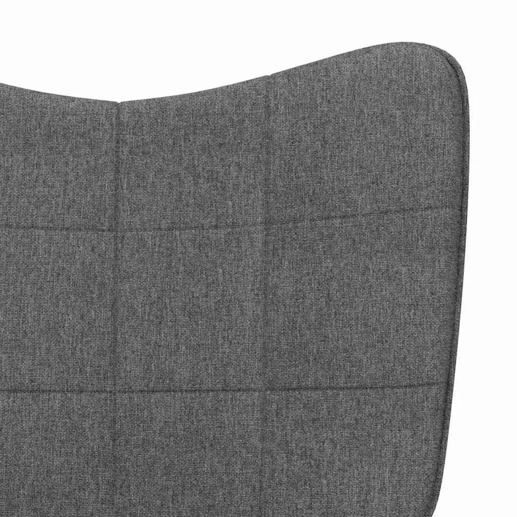 Grey Fabric Rocking Chair with Stool