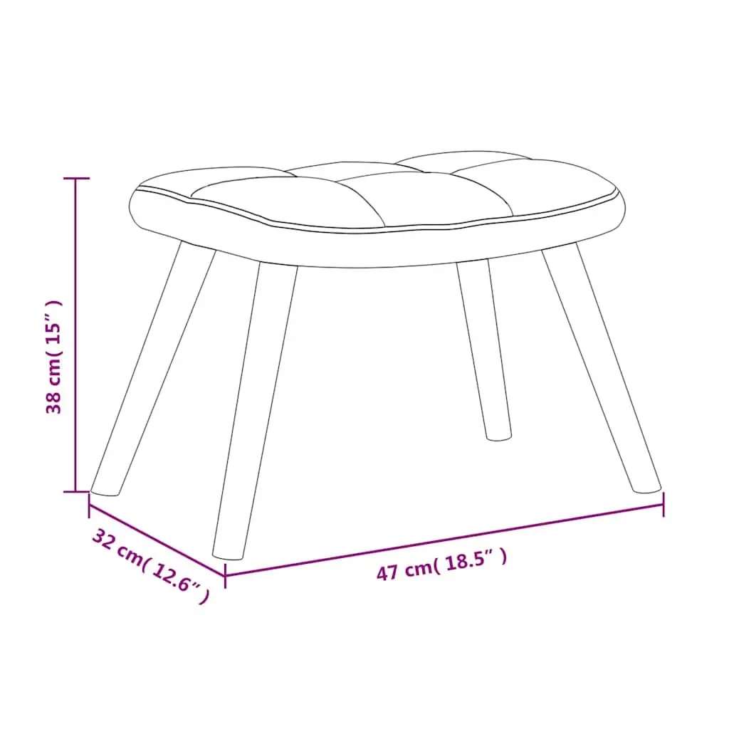 Velvet Armchair with Stool for Living Rooms