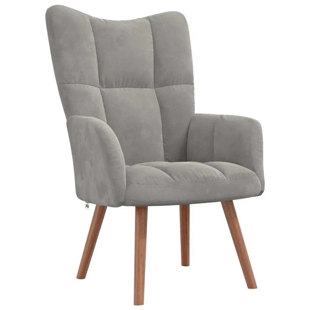 Velvet Armchair with Stool for Living Rooms