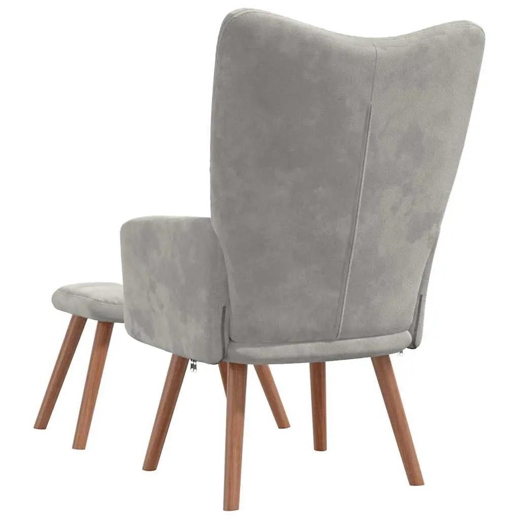 Velvet Armchair with Stool for Living Rooms