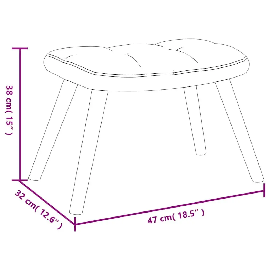 Velvet Upholstered Armchair with Matching Stool