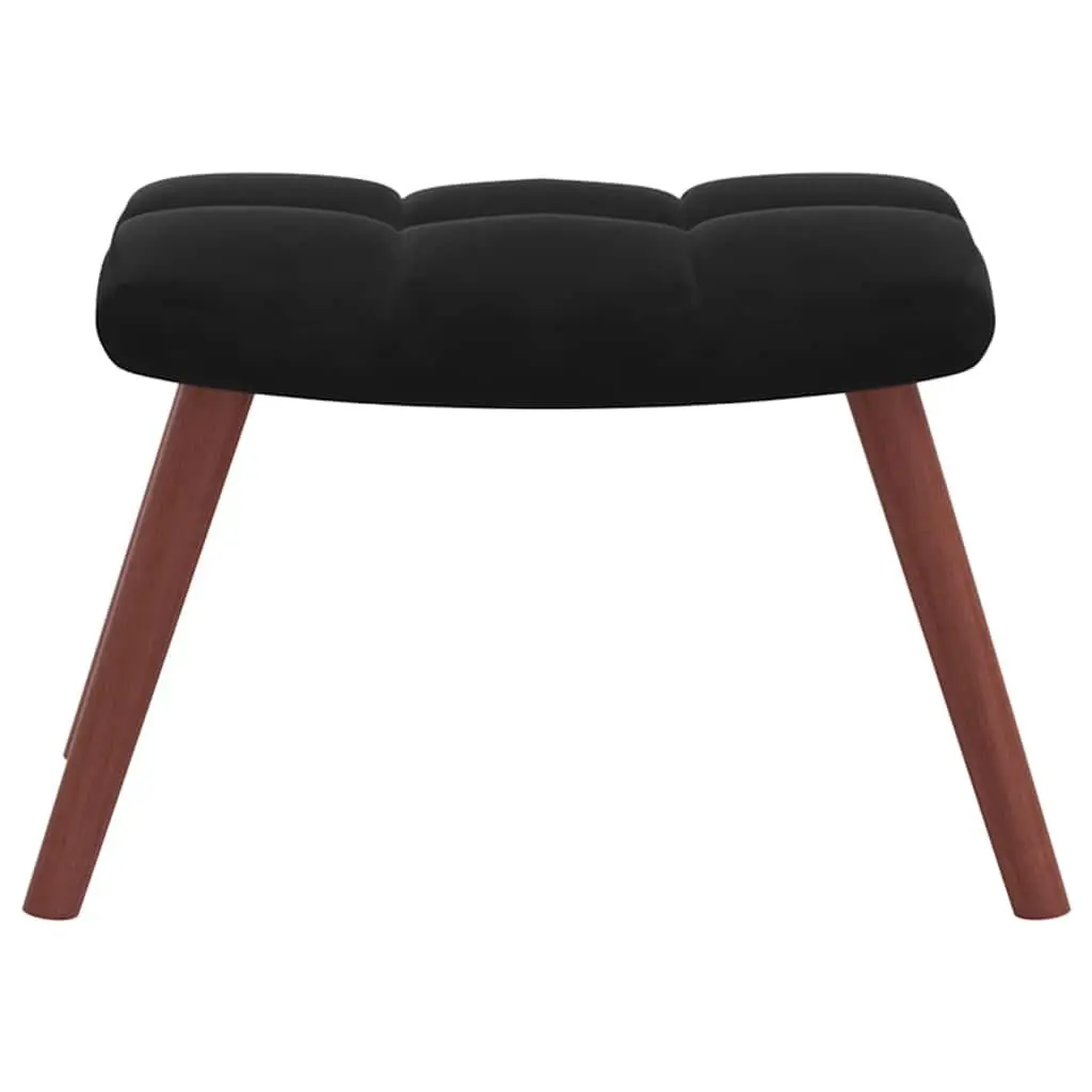 Velvet Upholstered Armchair with Matching Stool