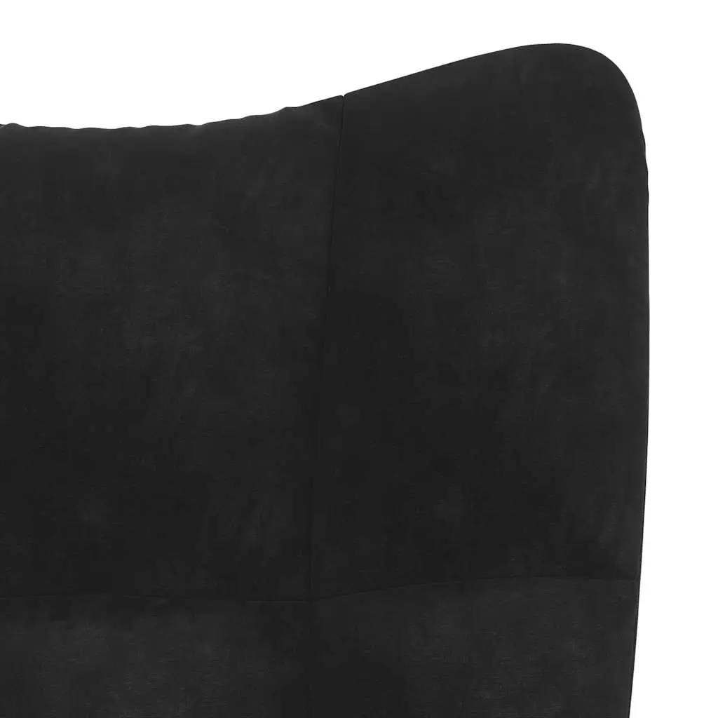 Velvet Upholstered Armchair with Matching Stool