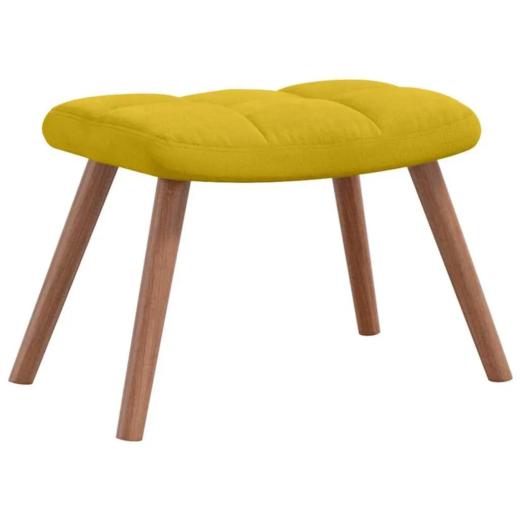 Armchair Mustard Yellow Velvet Padded Lounge Chair with Footstool Set