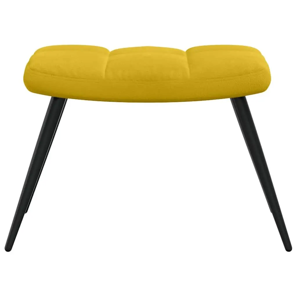 Velvet Armchair Mustard Yellow with Stool Modern Relaxing Lounge Accent Seat