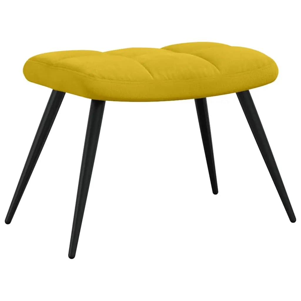 Velvet Armchair Mustard Yellow with Stool Modern Relaxing Lounge Accent Seat