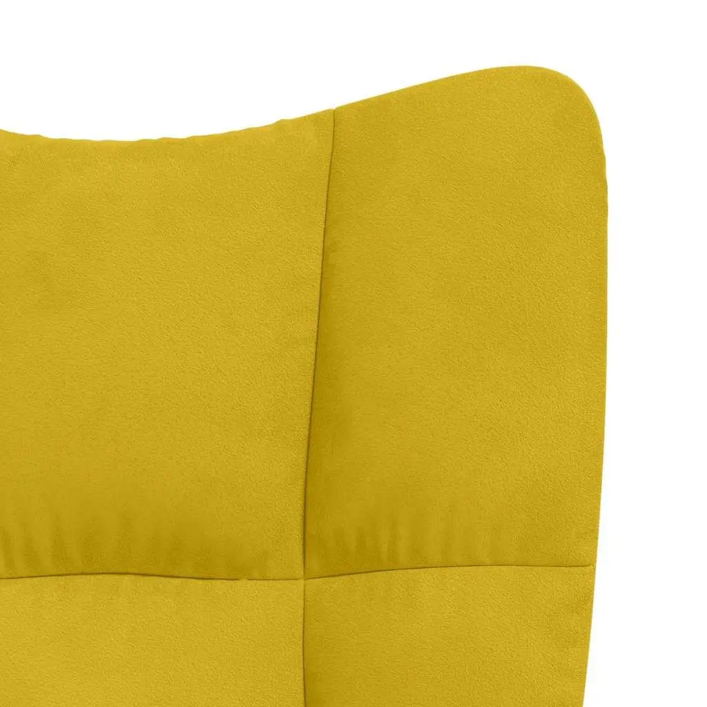 Velvet Armchair Mustard Yellow with Stool Modern Relaxing Lounge Accent Seat