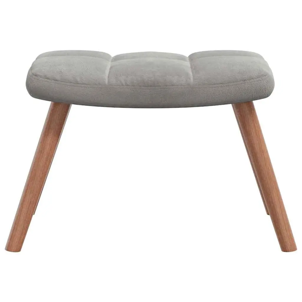 Grey Velvet Rocking Chair with Matching Stool