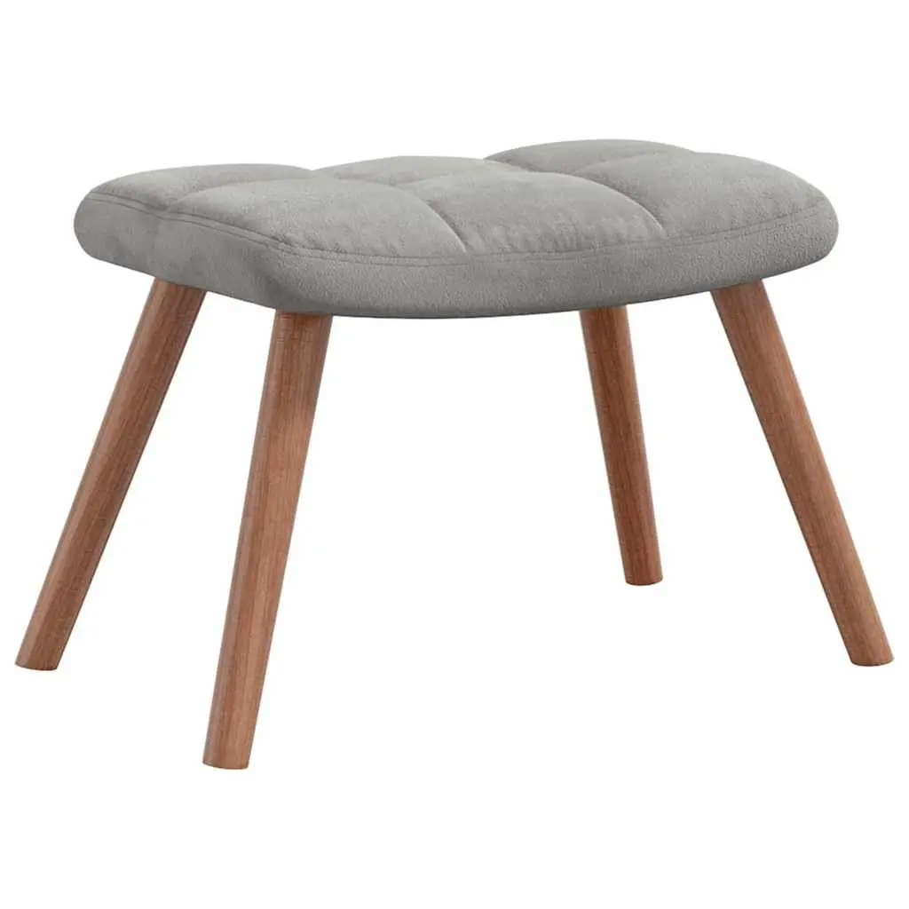 Grey Velvet Rocking Chair with Matching Stool