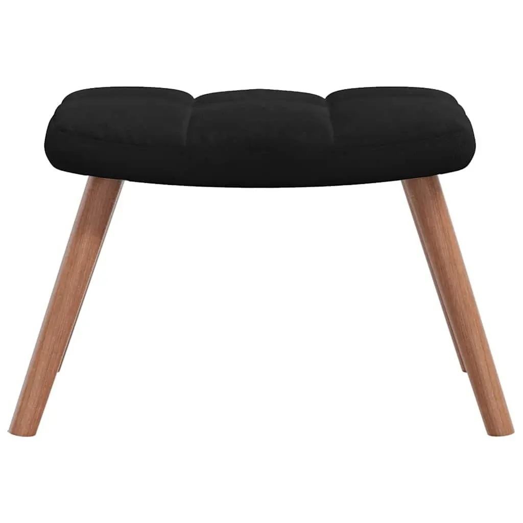 Black Velvet Rocking Chair with Stool