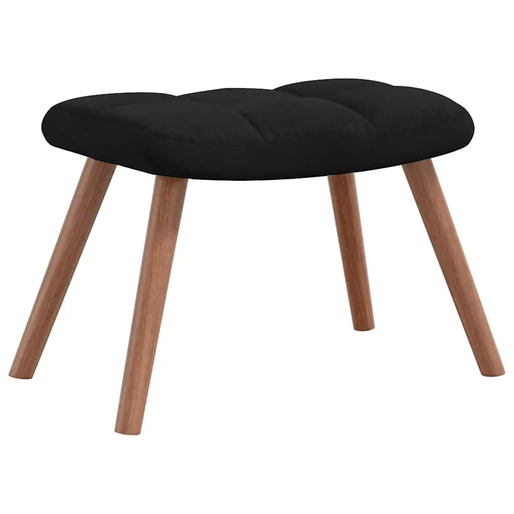 Black Velvet Rocking Chair with Stool