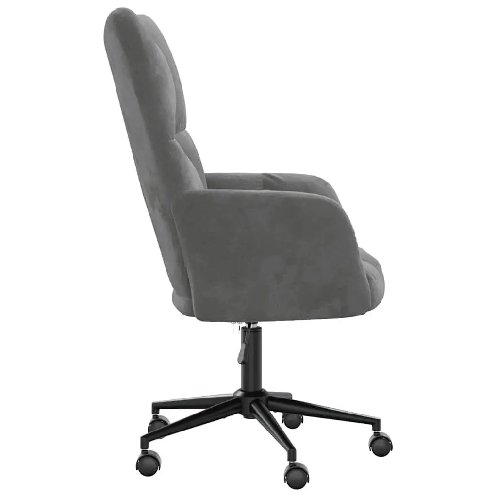 Grey Velvet Swivel Arm Chair for Office or Living Room