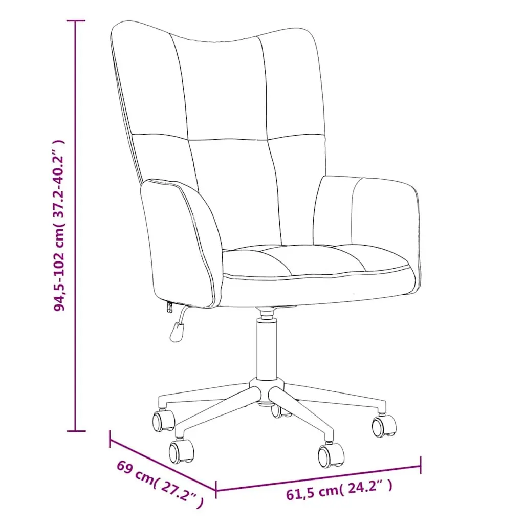 Grey Velvet Swivel Arm Chair for Office or Living Room