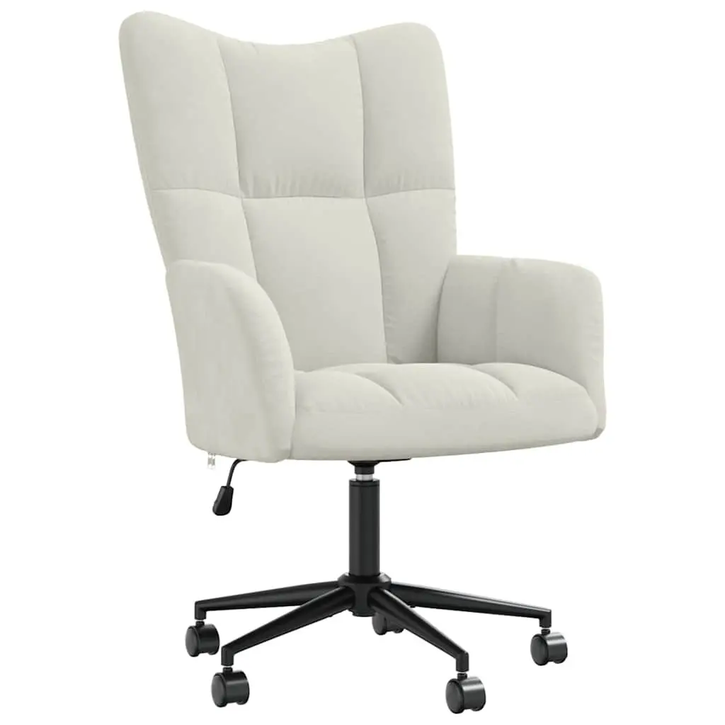 Cream Velvet Swivel Chair with Height Control