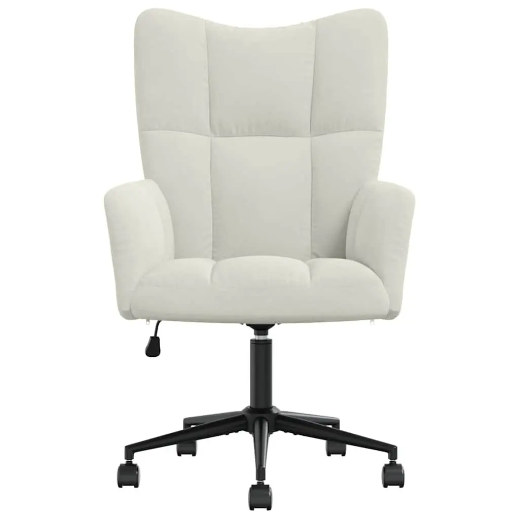 Cream Velvet Swivel Chair with Height Control