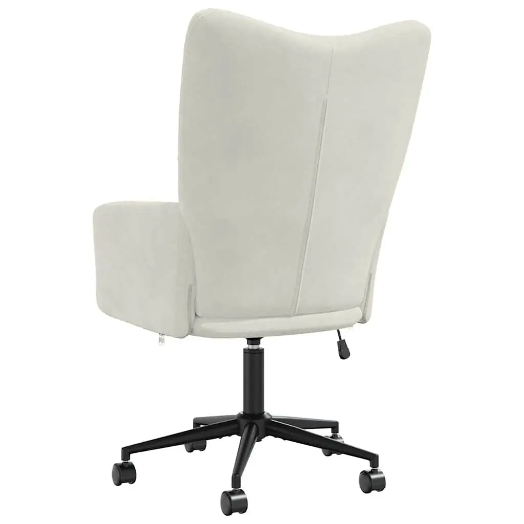 Cream Velvet Swivel Chair with Height Control