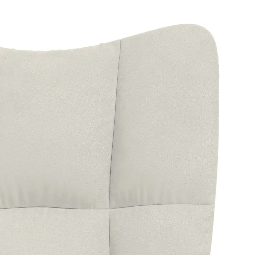 Cream Velvet Swivel Chair with Height Control